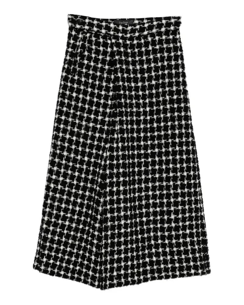 Yohji Yamamoto Ausgestellte Tweed-Hose - Schwarz Schwarz