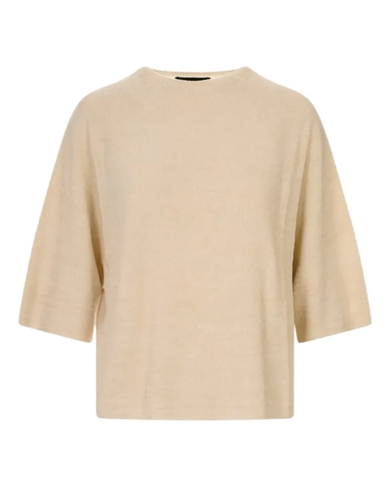 Fabiana Filippi fine-knit raglan-sleeve T-shirt - Nude Nude