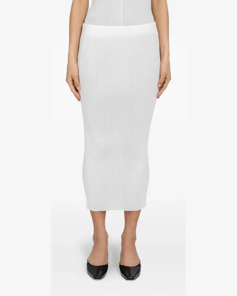 AMOMENTO knitted midi skirt - Weiß Weiß