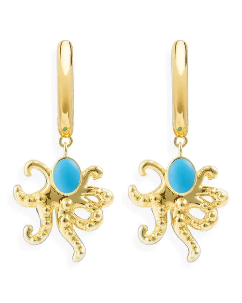 Eshvi octopus-pendant hoop earrings - Gold Gold
