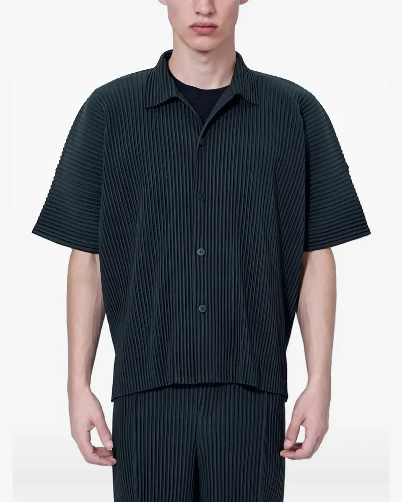 Issey Miyake August pleated short-sleeve shirt - Grau Grau