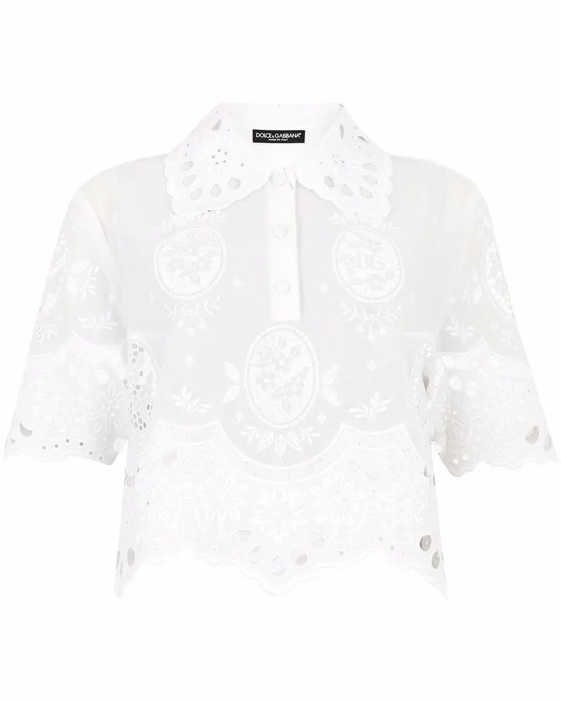 Dolce & Gabbana Poloshirt mit Stickerei - Weiß Weiß