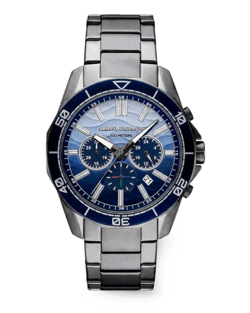 Armani Exchange Chronograph mit strukturiertem Zifferblatt 44mm - Blau Blau