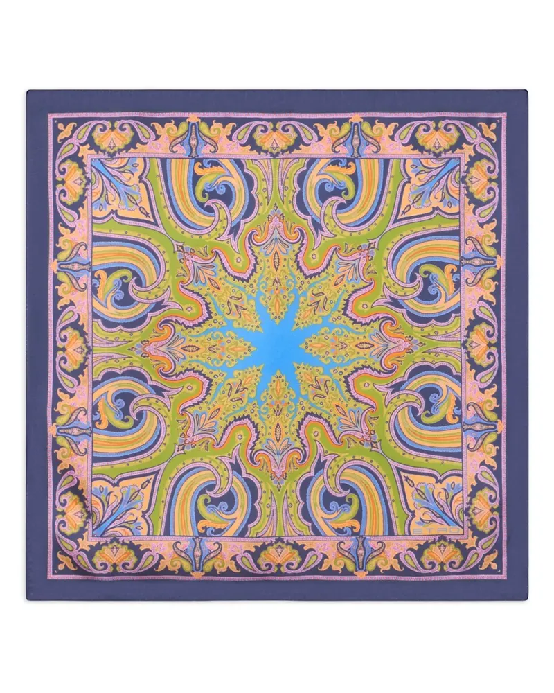 Etro Einstecktuch aus Seide - Blau Blau
