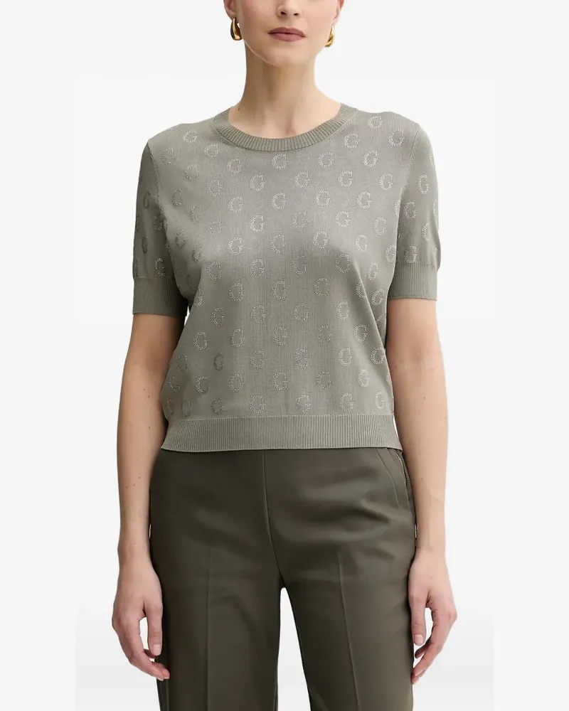 Guess Oberteil mit Logo-Nieten - Grau Grau