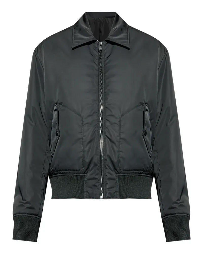 Balmain Bomberjacke mit Logo-Print - Schwarz Schwarz