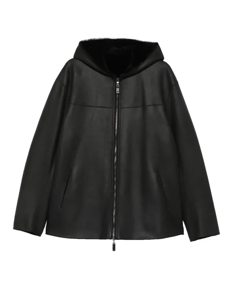 Emporio Armani hooded shearling jacket - Schwarz Schwarz