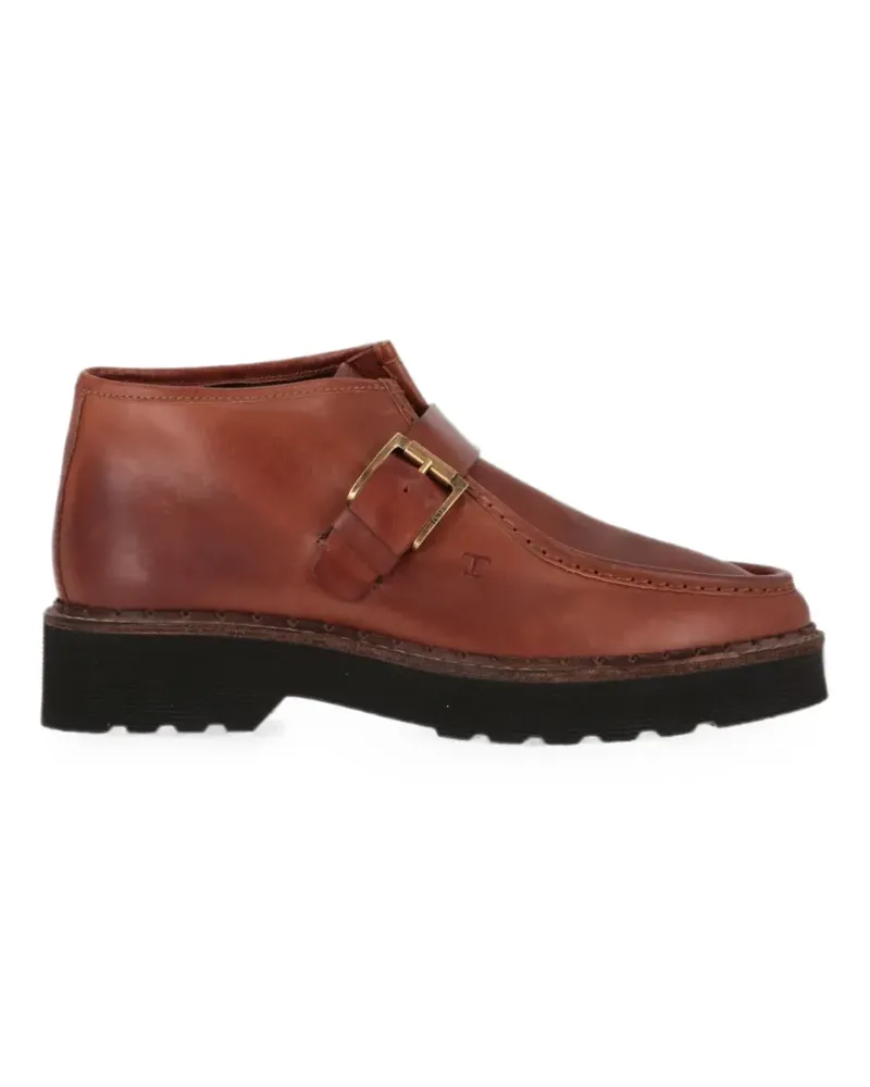 TOD'S buckle-fastening leather loafers - Braun Braun