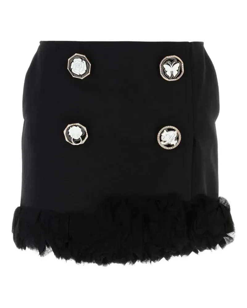 Blumarine jewel-buttons mini skirt - Schwarz Schwarz