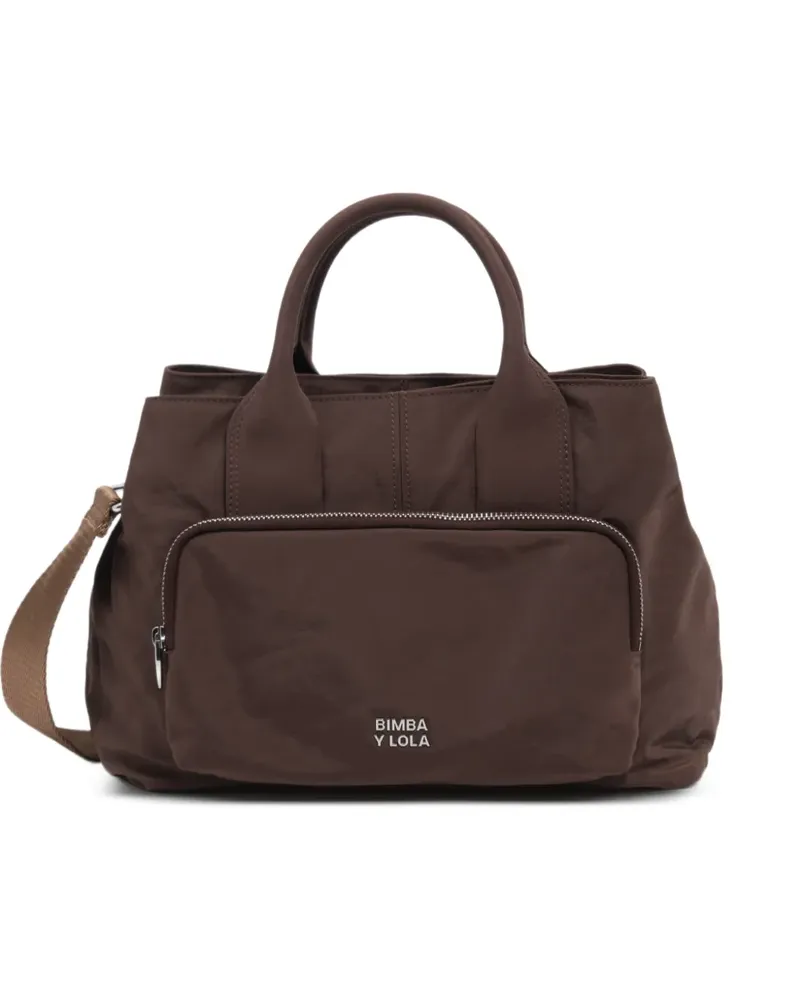 BIMBA Y LOLA Große Handtasche aus Nylon - Braun Braun