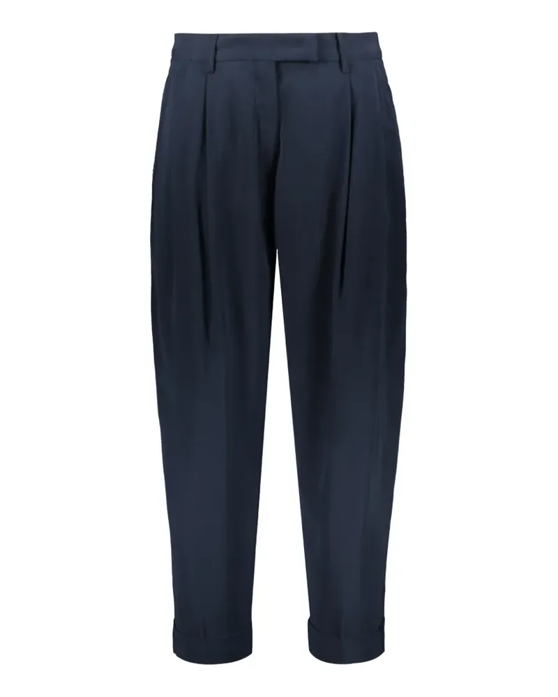 MOORER Plissierte Hose mit Umschlag - Blau Blau