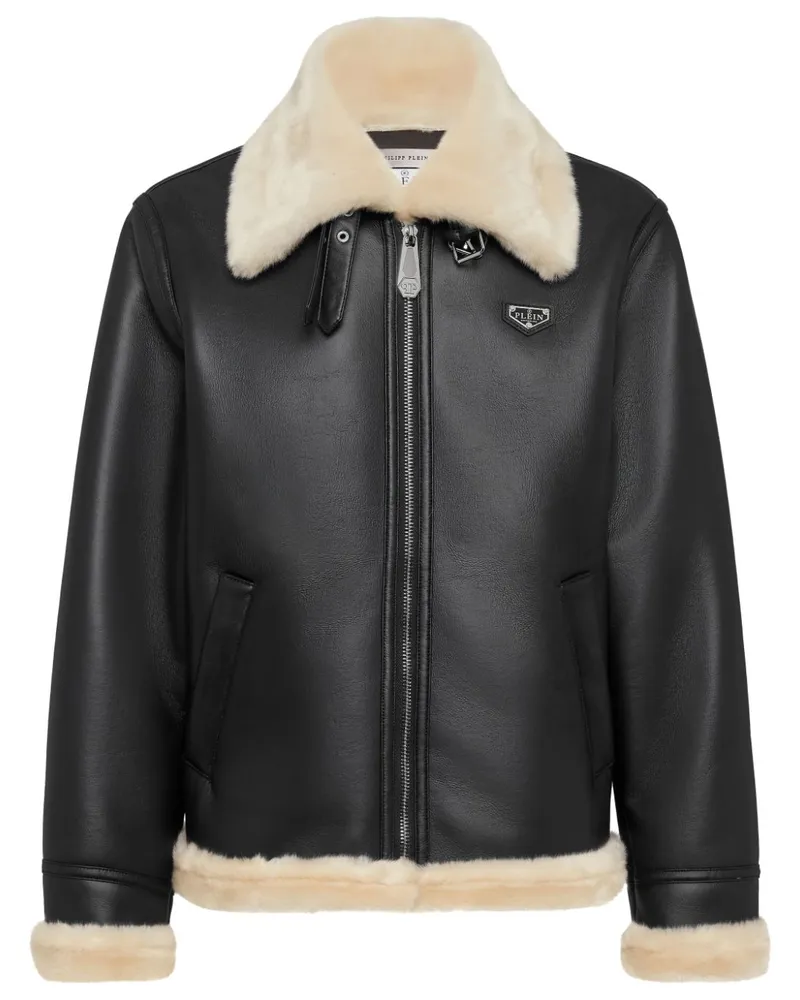 Philipp Plein Eco Jacke aus Shearling - Schwarz Schwarz