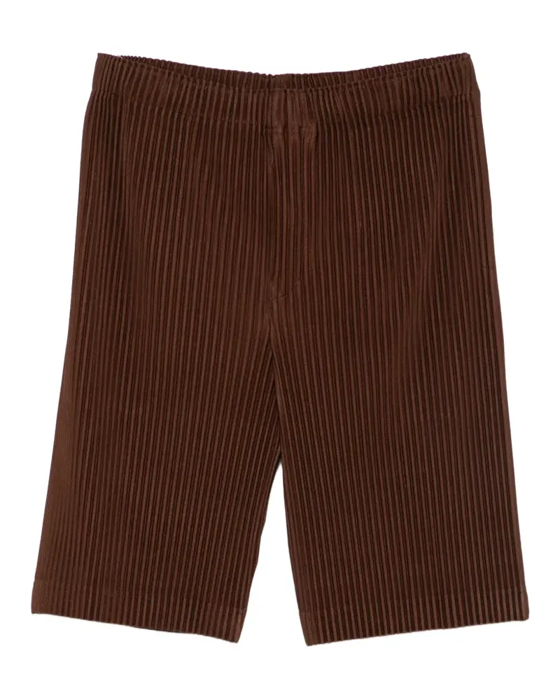 Issey Miyake plissé-effect shorts - Braun Braun