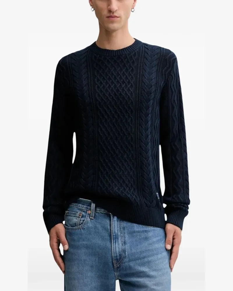 Tommy Hilfiger Pullover mit Zopfmuster - Blau Blau