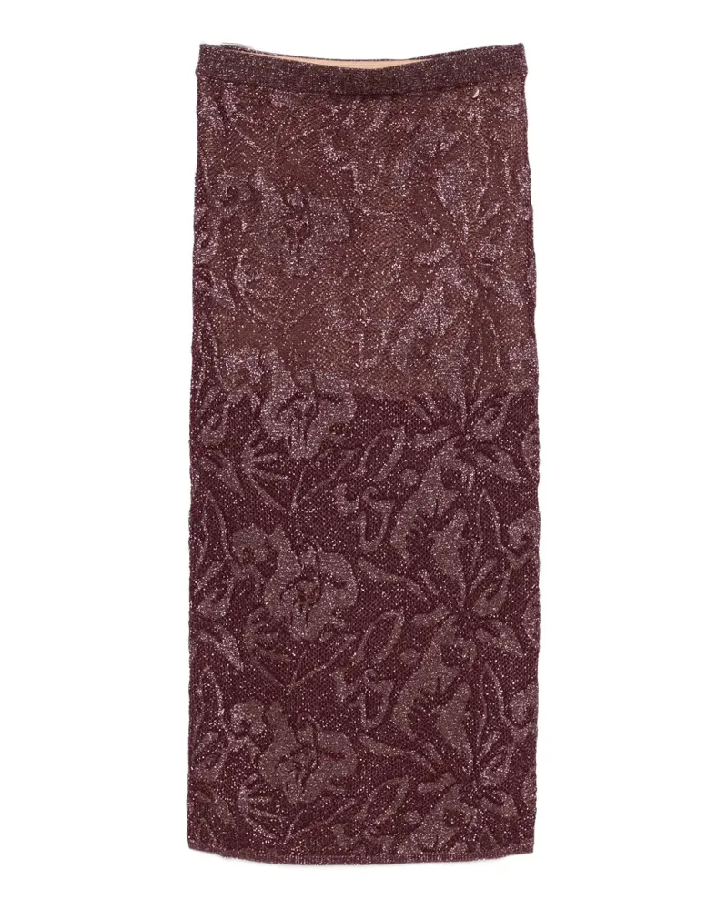 Liu Jo floral-jacquard metallic-thread midi skirts - Violett Violett
