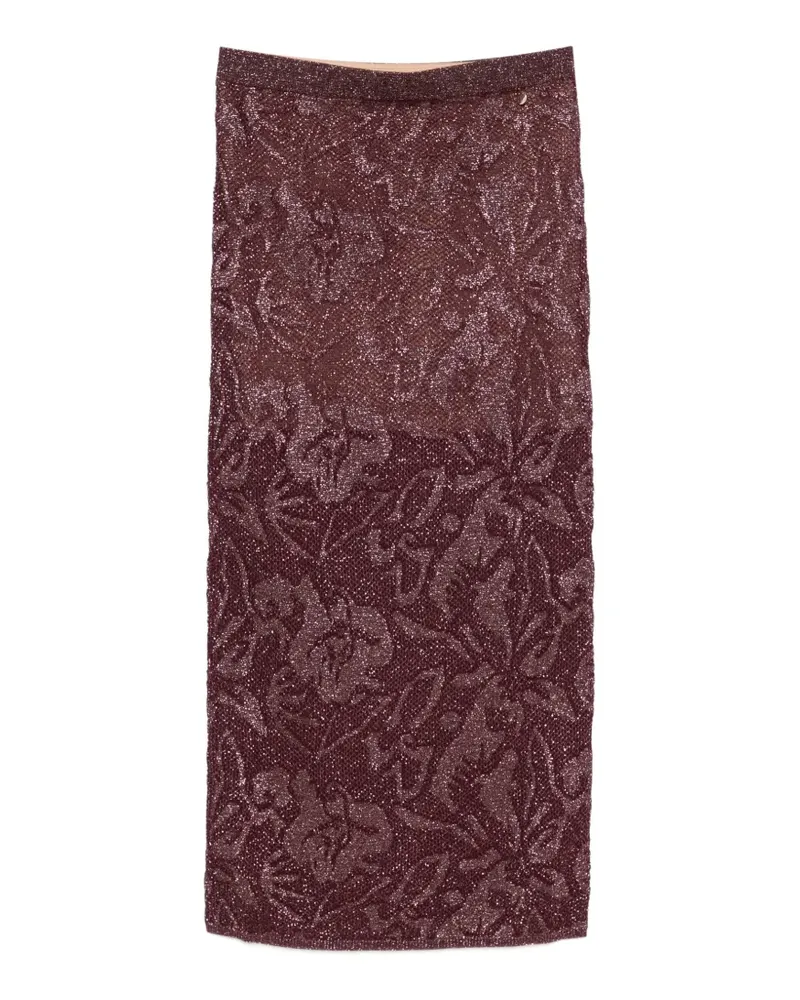 Liu Jo floral-jacquard metallic-thread midi skirts - Violett Violett