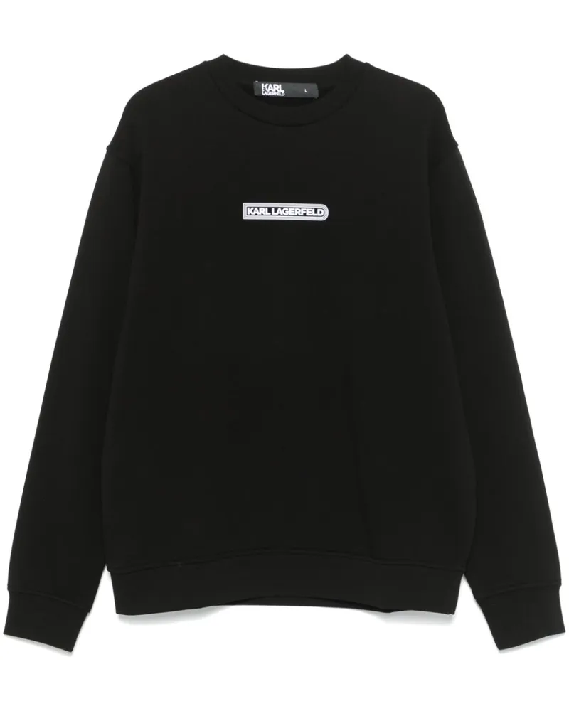 Karl Lagerfeld Sweatshirt mit gummiertem Logo - Schwarz Schwarz