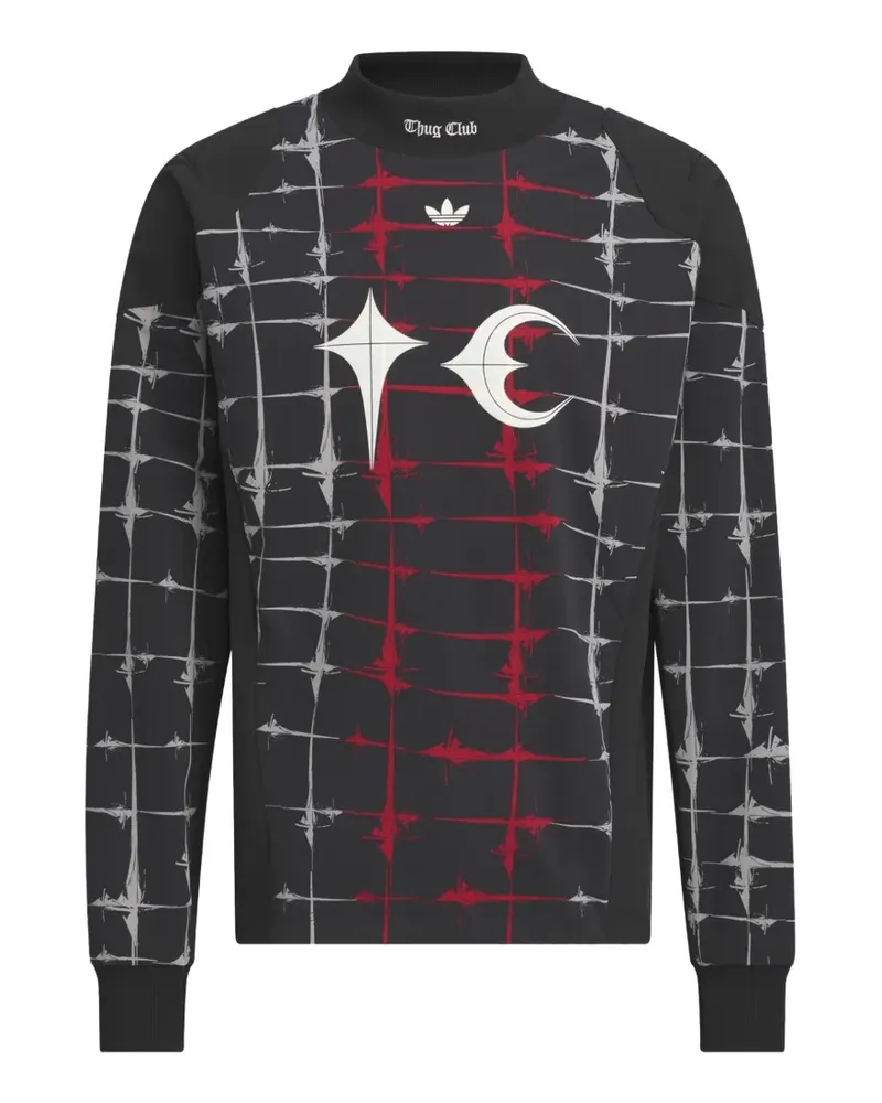 adidas long-sleeve patterned sweatshirt - Schwarz Schwarz