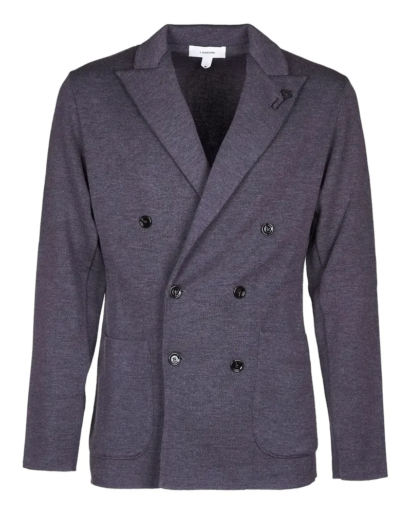 LARDINI double-breasted knitted blazer - Grau Grau