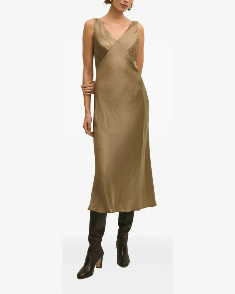 Brooks Brothers Midikleid mit V-Ausschnitt - Nude Nude