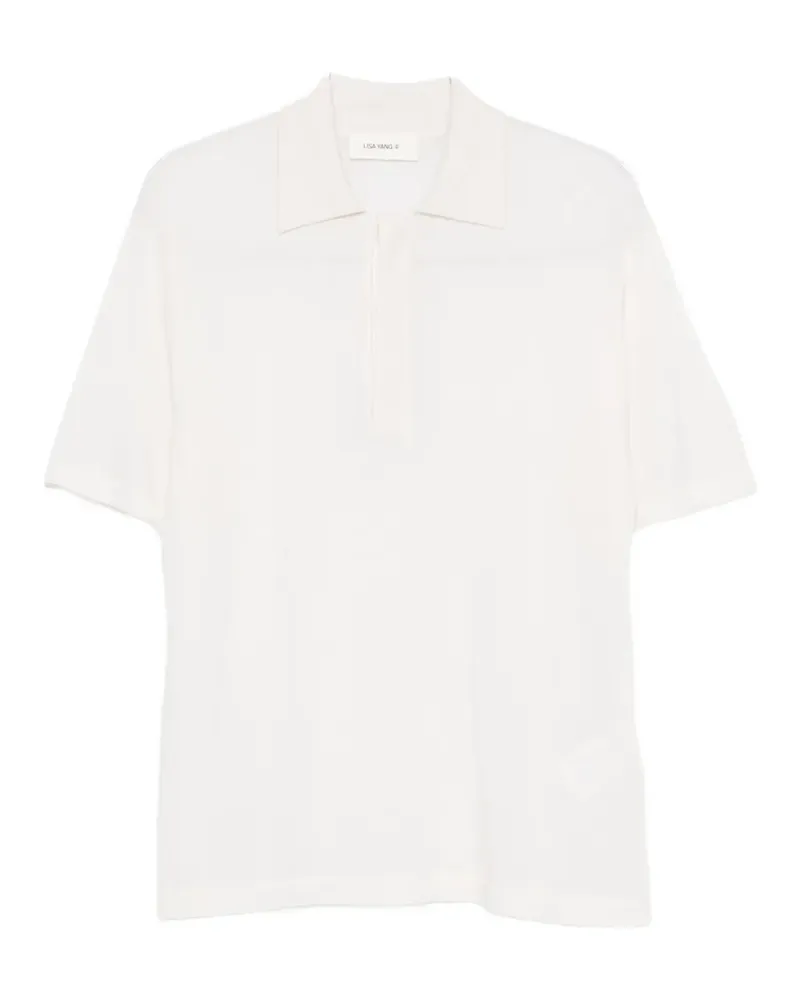 Lisa Yang short-sleeve knitted polo shirt - Nude Nude