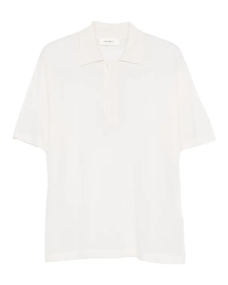 Lisa Yang short-sleeve knitted polo shirt - Nude Nude