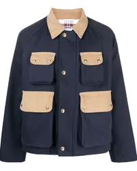 Thom Browne Hemdjacke mit Cordeinsätzen Blau