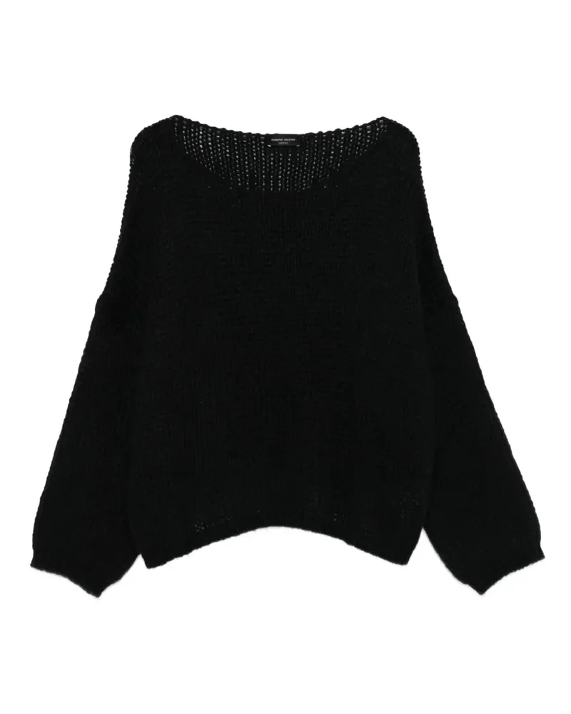 Roberto Collina Pullover mit U-Boot-Ausschnitt - Schwarz Schwarz