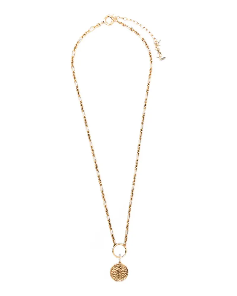 Saint Laurent Cassandre medallion necklace - Gold Gold