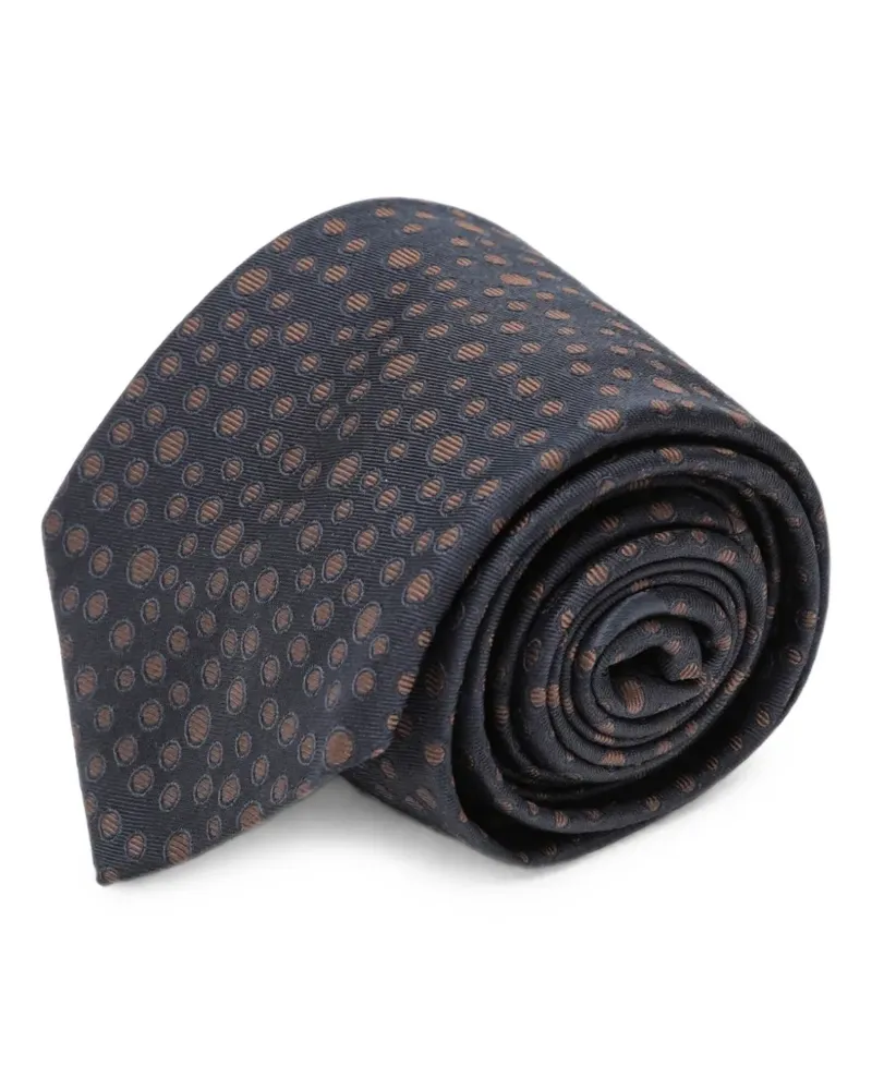 Ferragamo Pois-print silk tie - Blau Blau