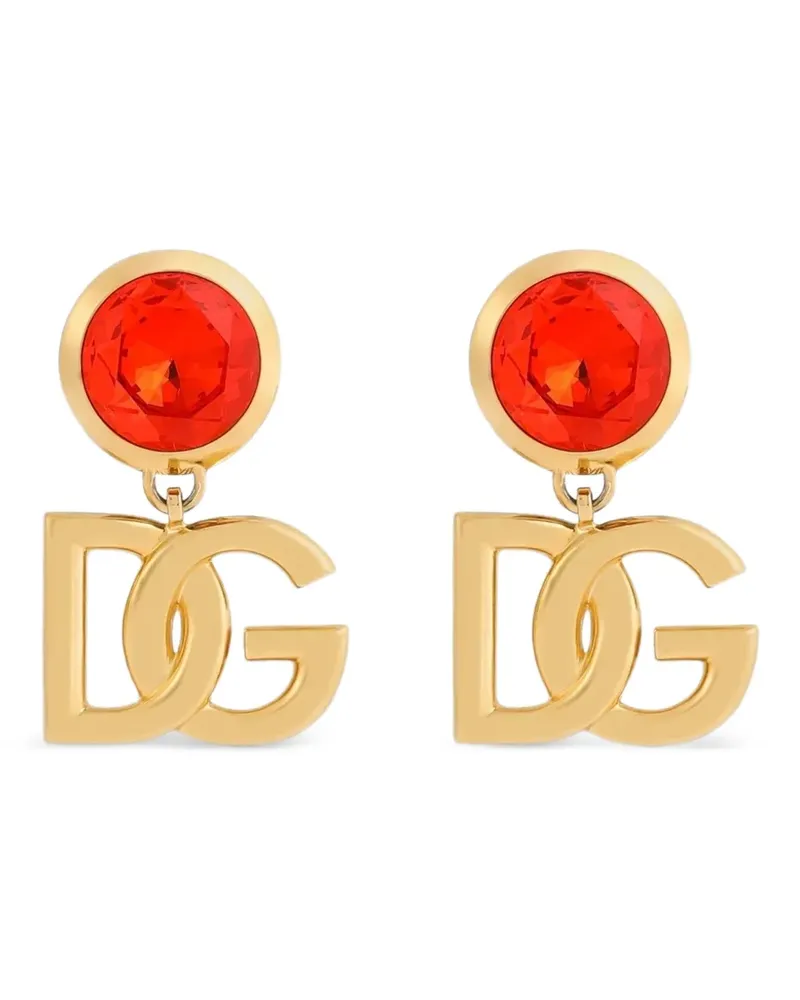 Dolce & Gabbana Clip Ohrringe mit Logo - Gold Gold