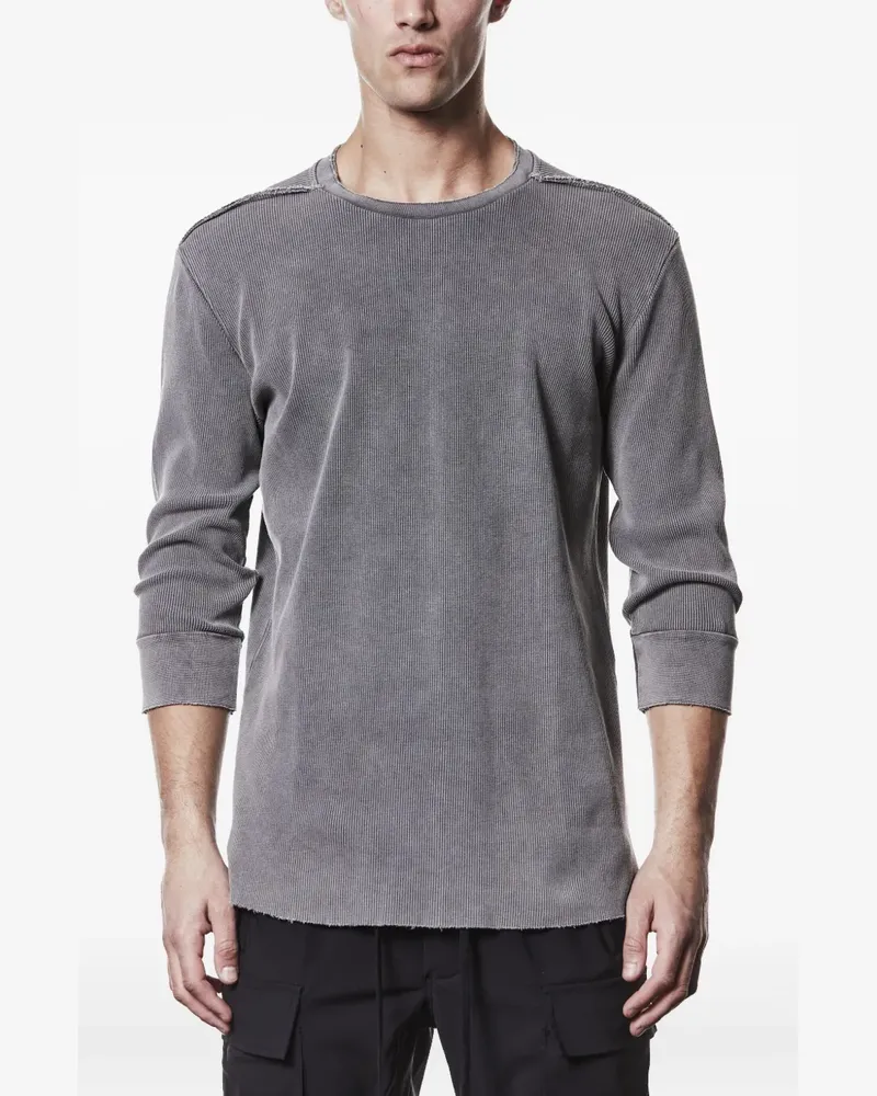THOM KROM Geripptes T-Shirt - Grau Grau