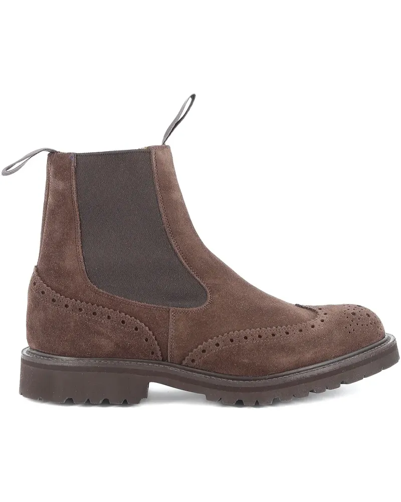 Tricker's Henry Chelsea-Boots mit Budapestermuster - Braun Braun