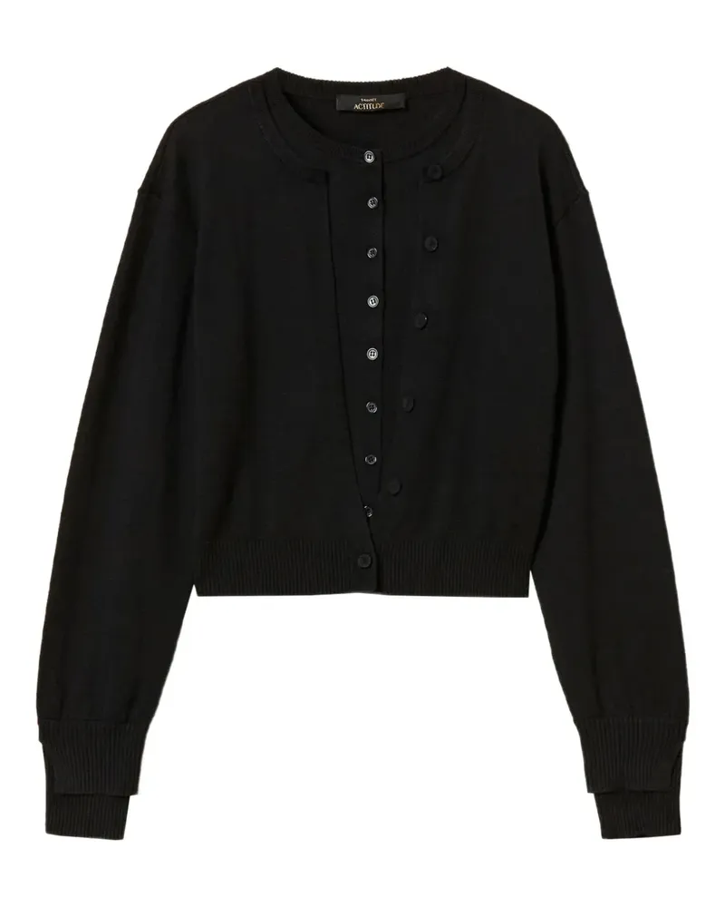 Twin-Set Cardigan im Layering-Look - Schwarz Schwarz