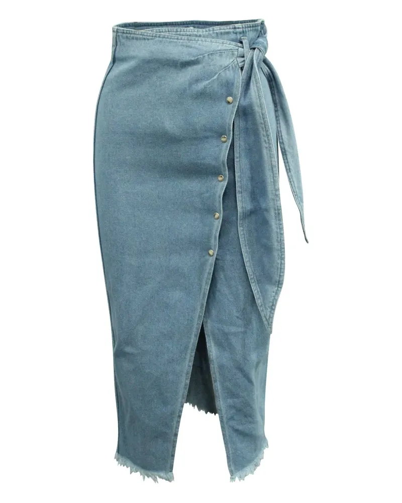 Nanushka wrap-design denim skirt - Blau Blau