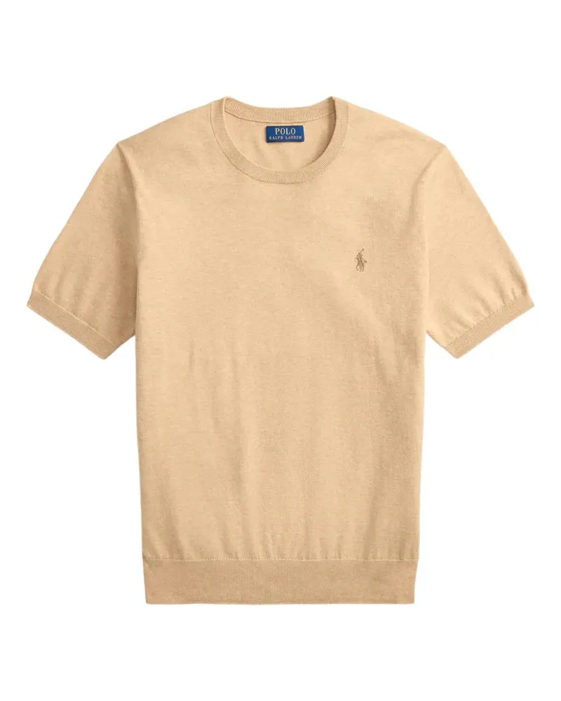 Ralph Lauren Besticktes T-Shirt mit rundem Ausschnitt - Nude Nude
