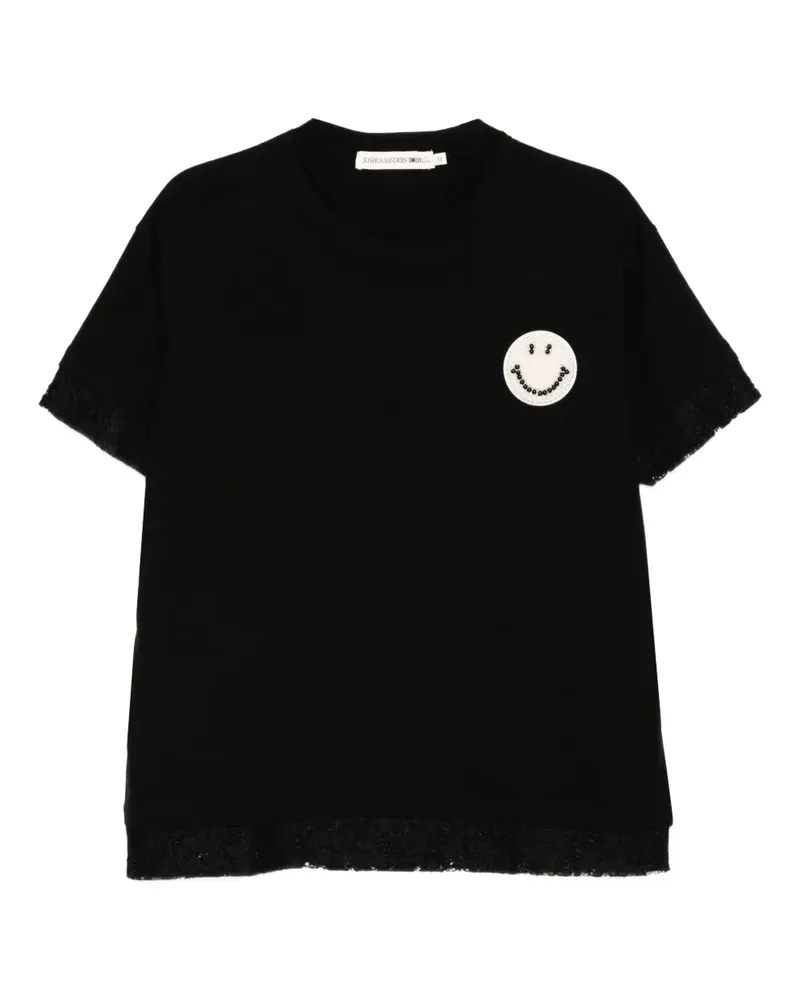 Joshua Sanders T-Shirt mit Smiley-Prägung - Schwarz Schwarz