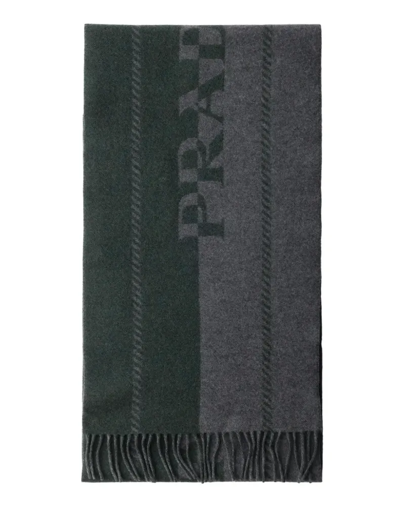Prada Wollschal mit Jacquard-Logo - Grau Grau