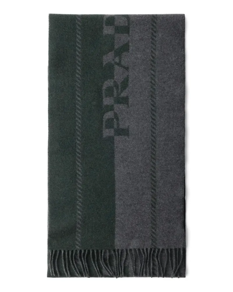 Prada Wollschal mit Jacquard-Logo - Grau Grau