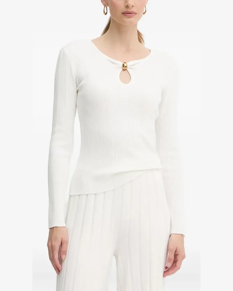 MARCIANO Los Angeles keyhole ribbed top - Weiß Weiß