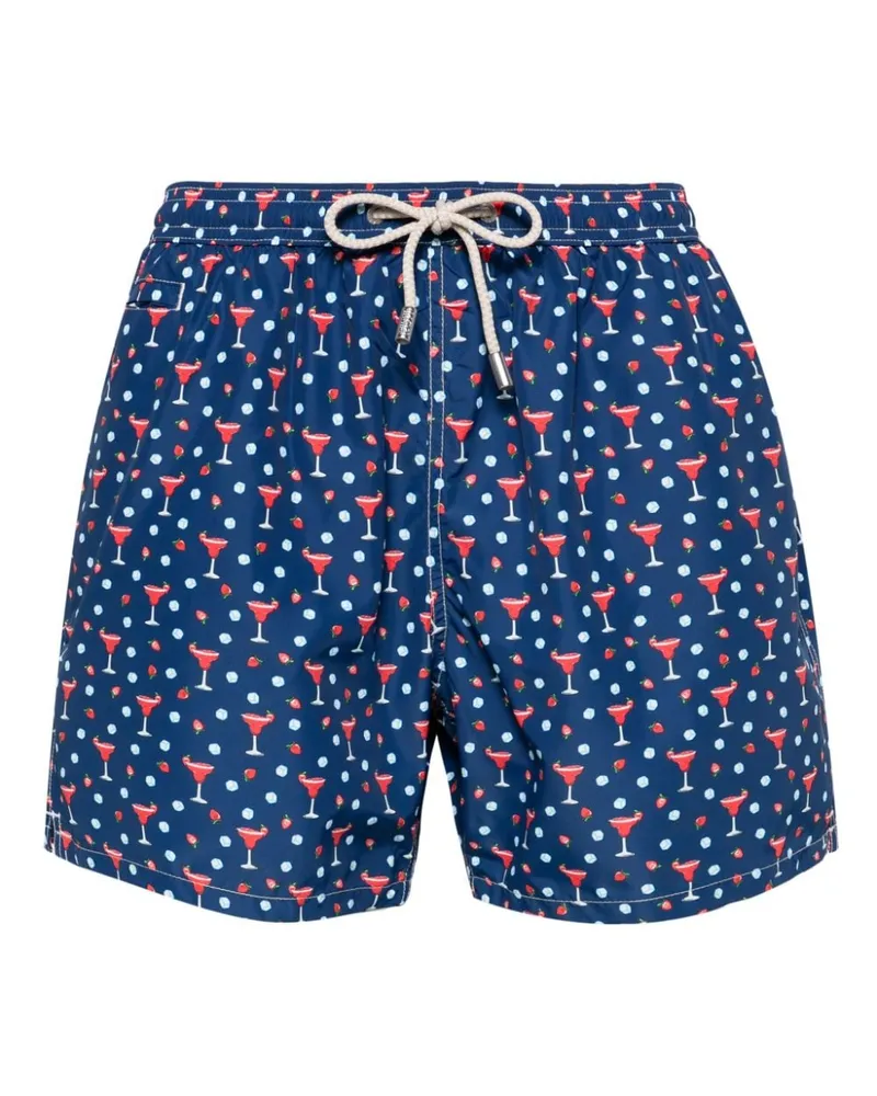 MC2 Saint Barth Badeshorts mit Daiquiri Strawberry-Print Blau