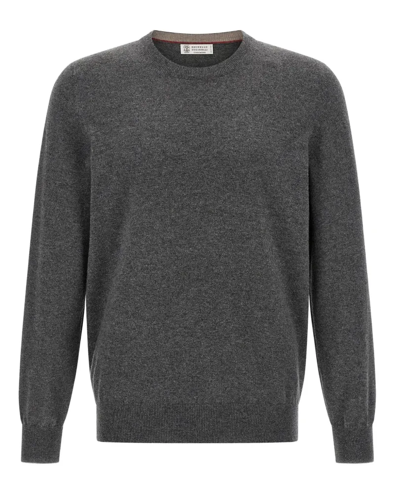 Brunello Cucinelli Kaschmirpullover mit Rundhalsausschnitt - Grau Grau