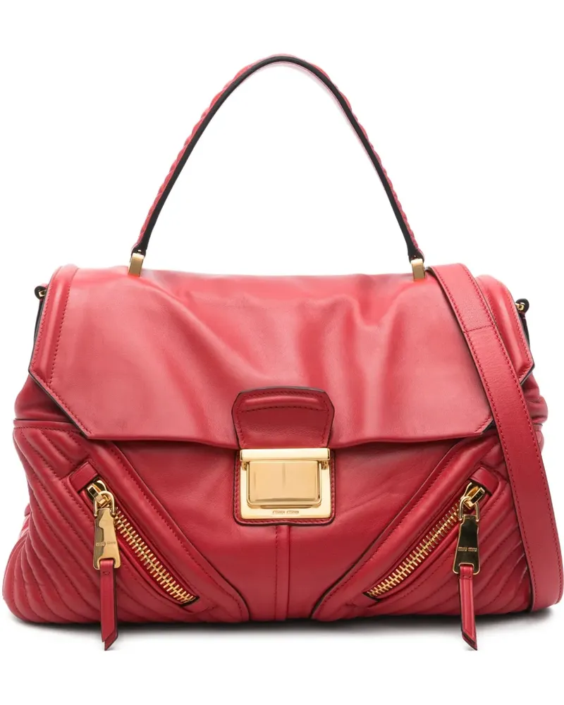 Miu Miu Gesteppte Tote Bag mit Reißverschluss - Rot Rot