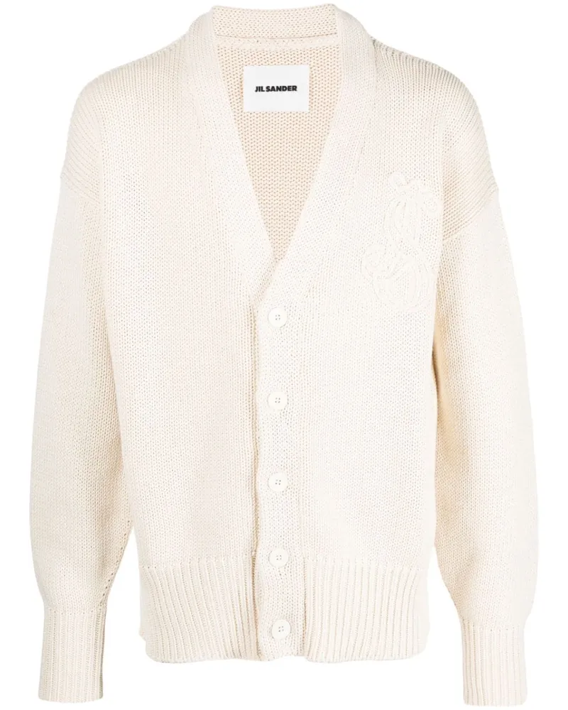 Jil Sander Cardigan mit Logo-Stickerei - Nude Nude