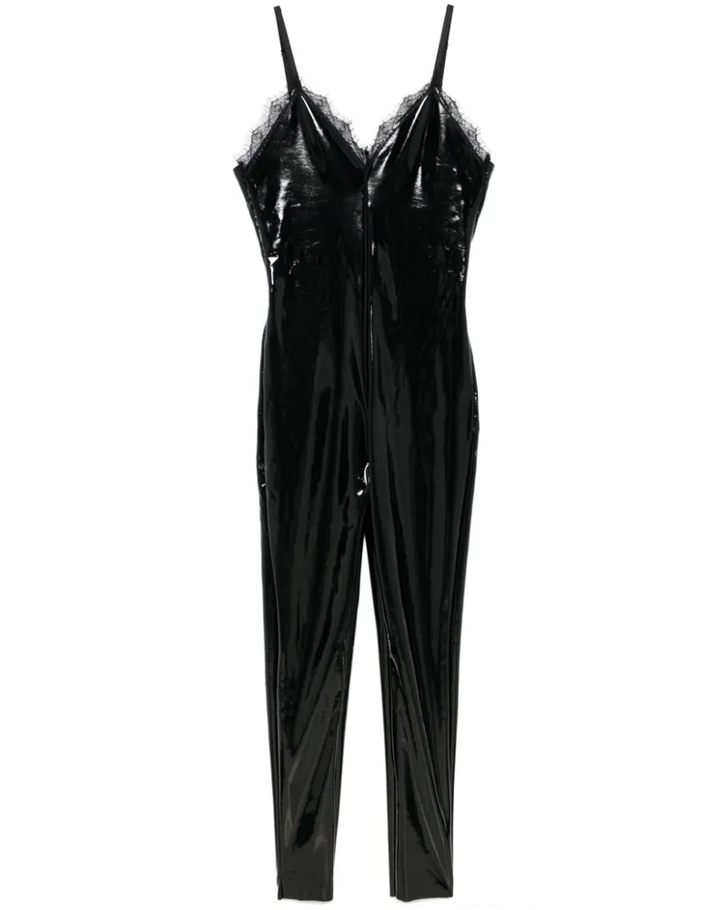 ALCHEMY x Lia Aram Jumpsuit aus Lackleder - Schwarz Schwarz