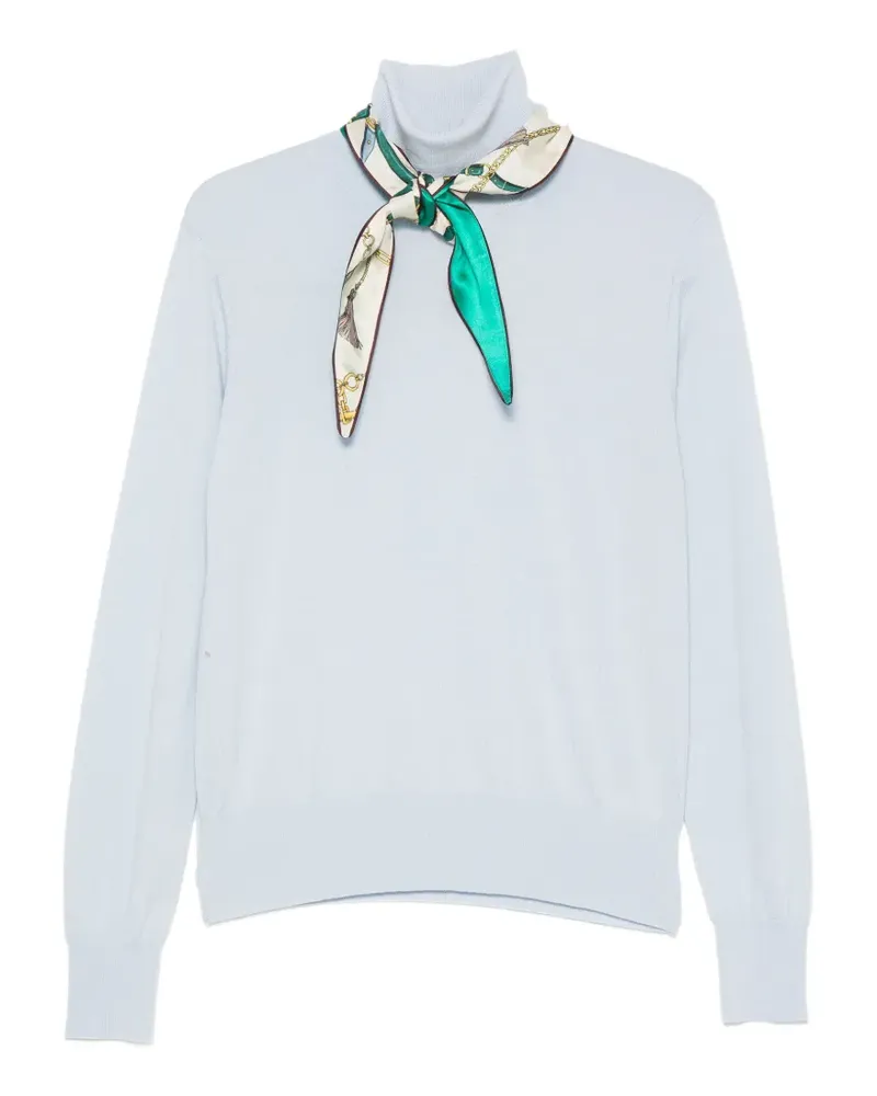 forte_forte Pullover mit Schaldetail - Blau Blau