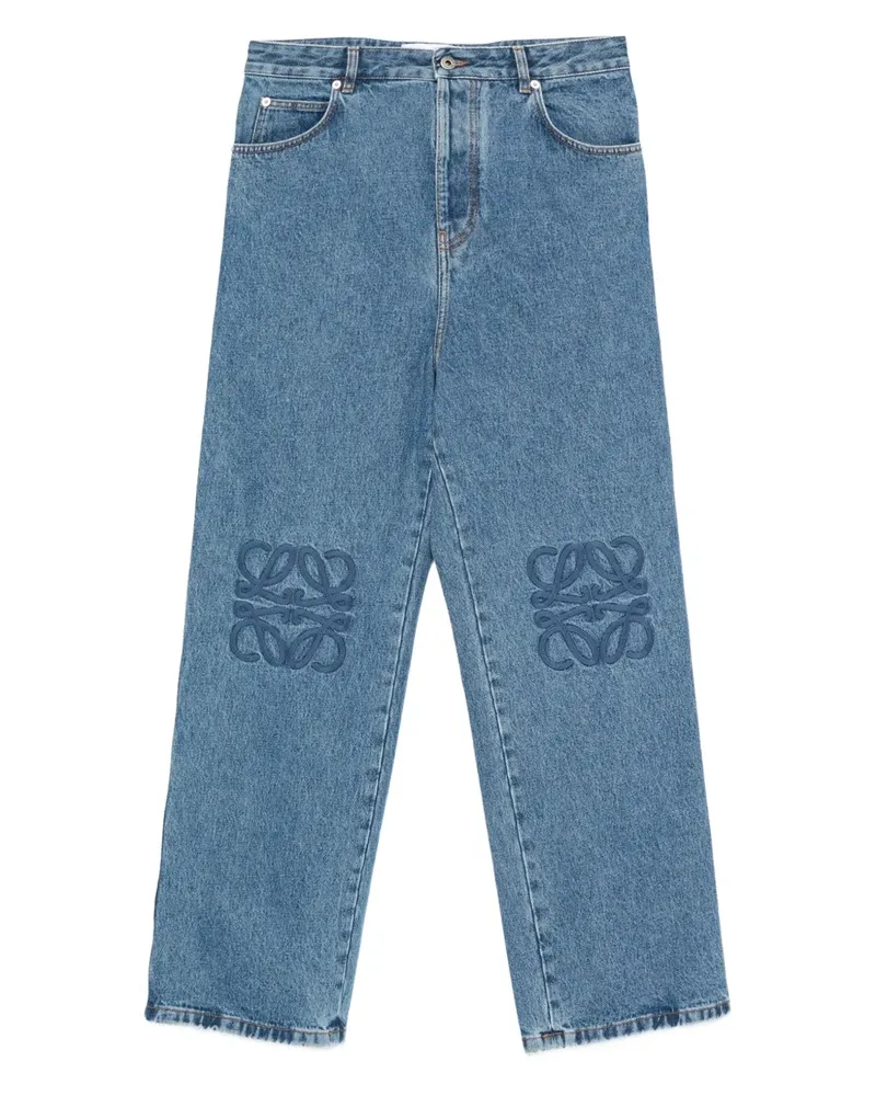 Loewe Weite Jeans mit Logo-Stickerei - Blau Blau