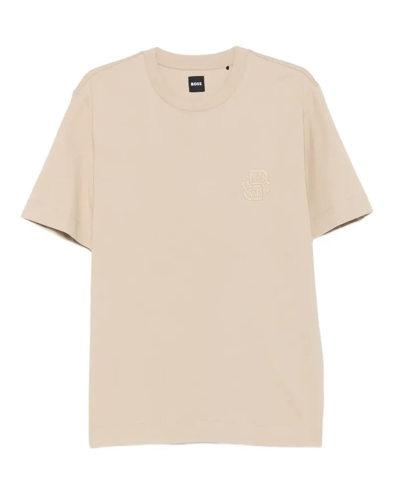 HUGO BOSS logo-embroidered T-shirt - Nude Nude