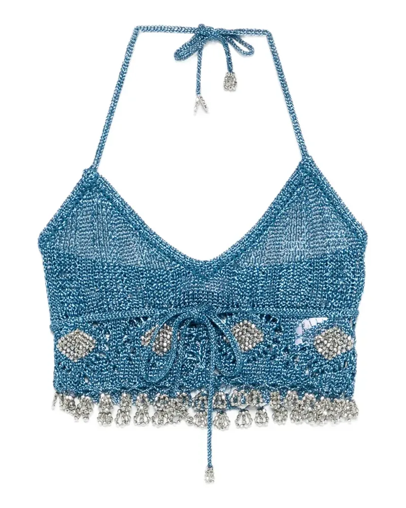 Paco Rabanne Verziertes Neckholder-Top - Blau Blau