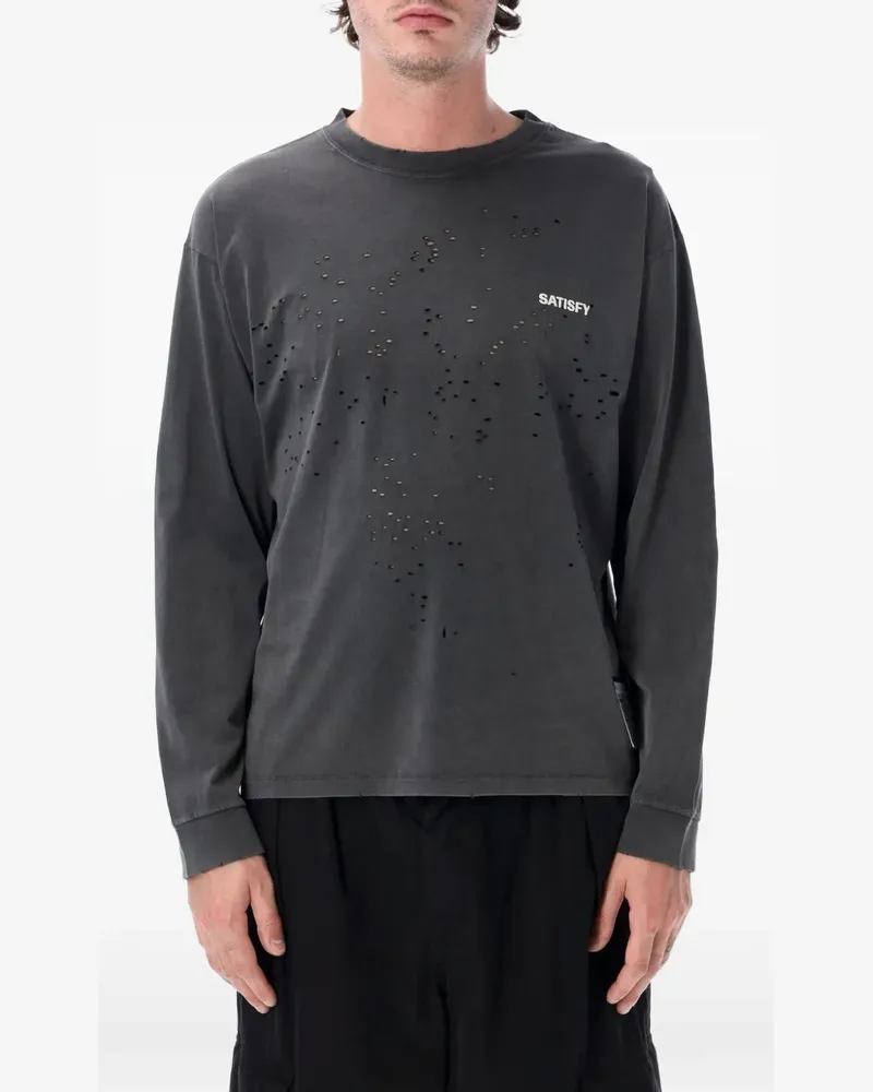 Satisfy MothTech distressed T-shirt - Schwarz Schwarz